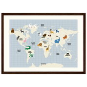 A3 (29.7 x 42  cm) - Horizontal - Dark wood frame - Map