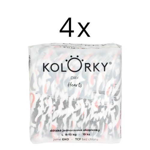 KOLORKY DAY SZÍVEK ÖKO PELENKA L (8-13kg) - 19 db x 4