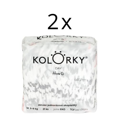 KOLORKY DAY SZÍVEK ÖKO PELENKA M (5-8kg) - 21 db x 2