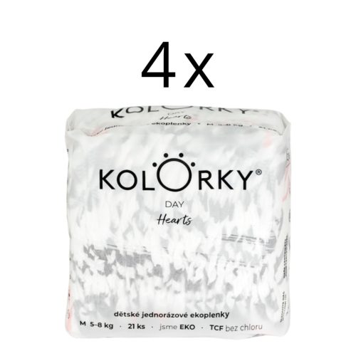 KOLORKY DAY SZÍVEK ÖKO PELENKA M (5-8kg) - 21 db x 4
