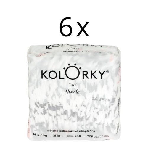 KOLORKY DAY SZÍVEK ÖKO PELENKA M (5-8kg) - 21 db x 6