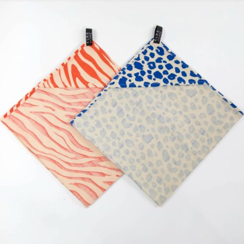 KLRK Home - muszlin anyagú, kapucnis törölközől - VADON Zebra & Leopárd, 2 DB